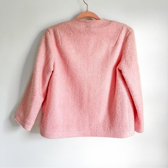 Sophisticates Vintage Pastel Pink Tweed Blazer Pencil Skirt Suit Set sz XS - Picture 10 of 16